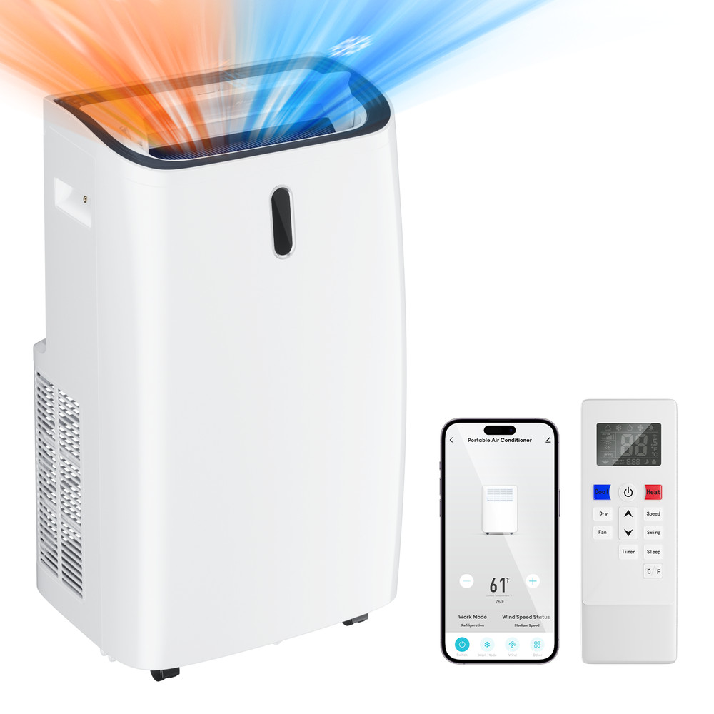 TABU 12000BTU Portable Air Conditioners with Heater,4-IN-1 AC Unit, WIFI Enabled