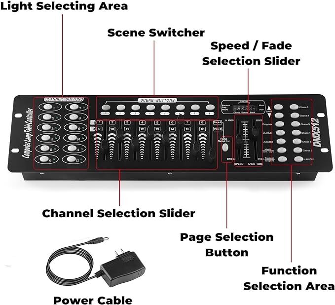 Mini DMX 192 Channels Controller DJ Operator Console For Stage Lighting Show KTV