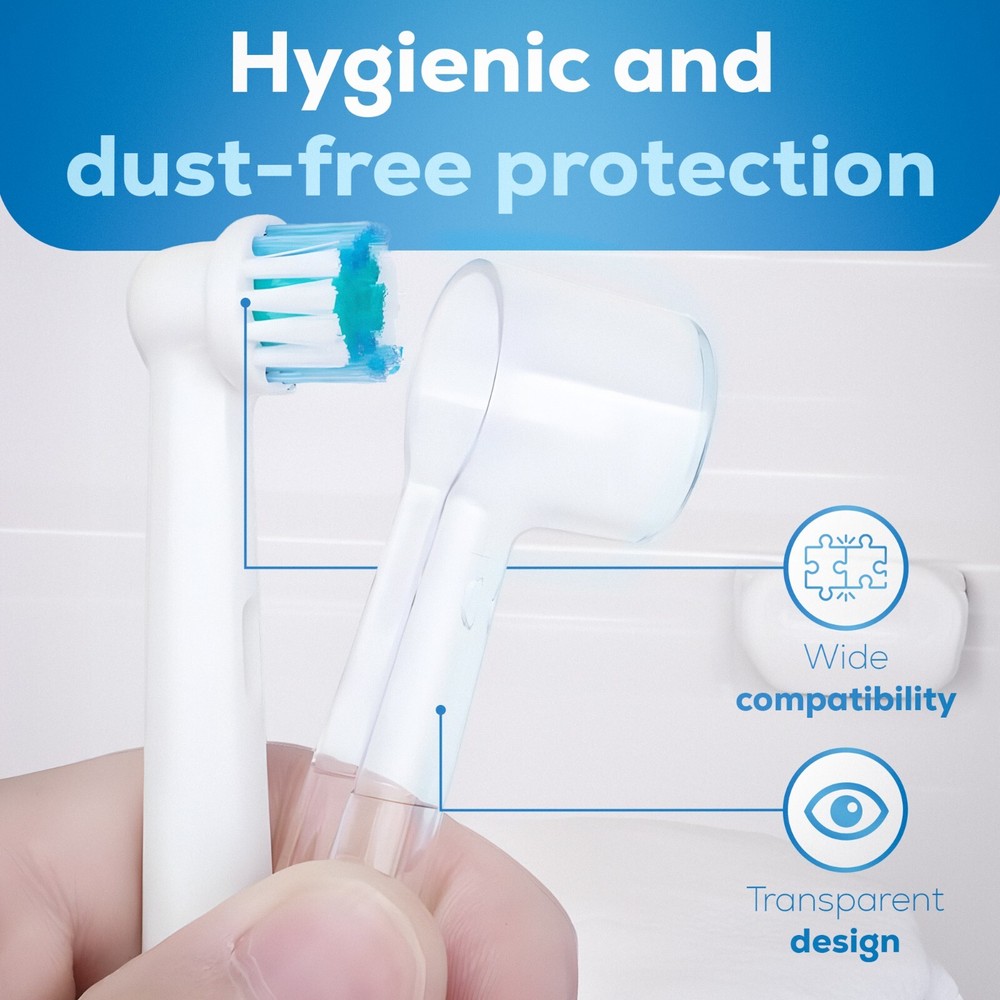✅ 8 pcs Replacement Toothbrush Heads Compatible with Oral-B + 4 covers!