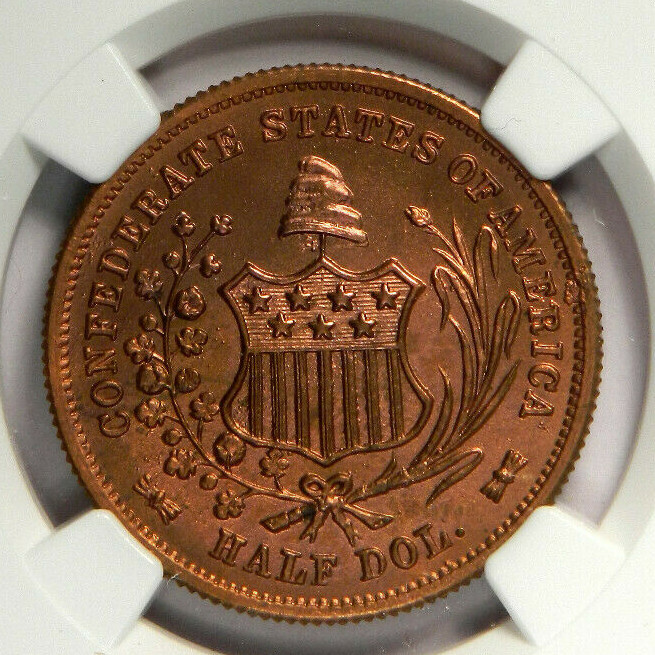 1962 CSA BRONZE BASHLOW RESTRIKE CONFEDERATE HALF DOLLAR ~ SHARP NGC MS66RB!