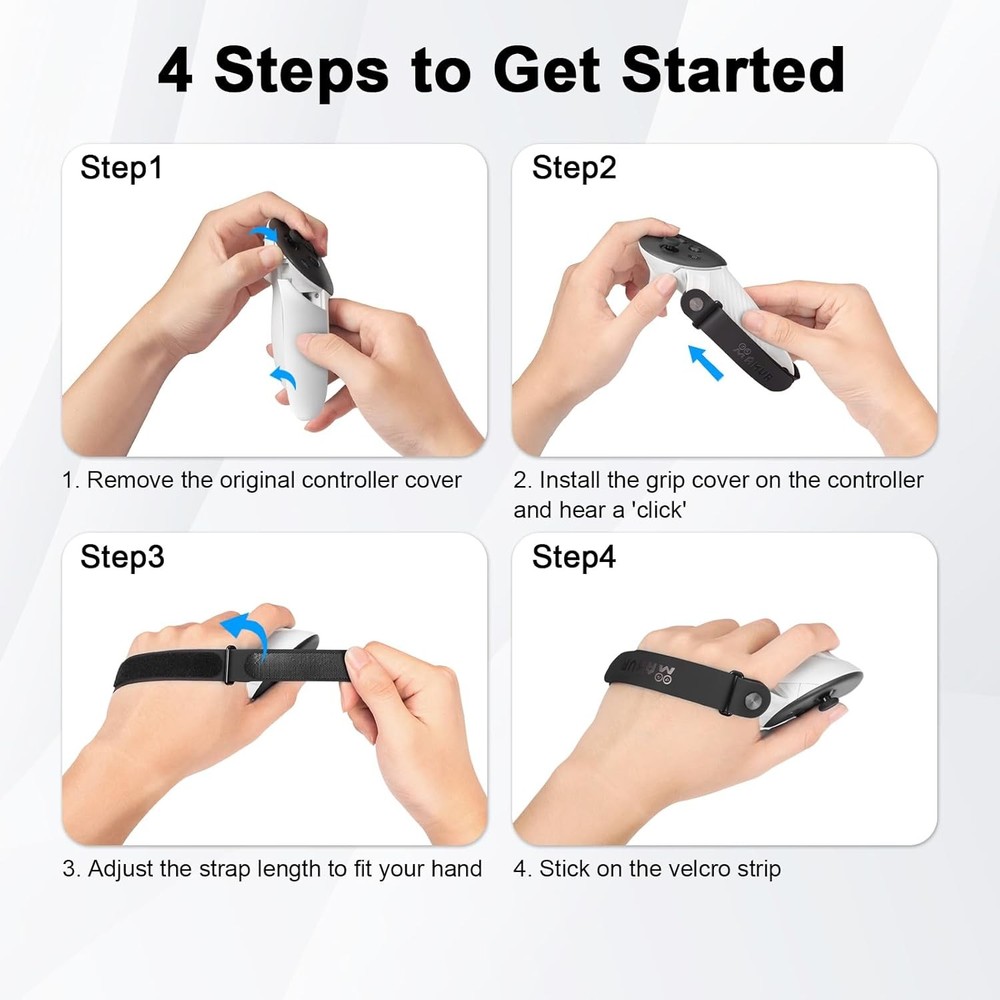 Controller Grips Compatible with Meta/Oculus Quest 3/Quest 3S, Silicone Accessor
