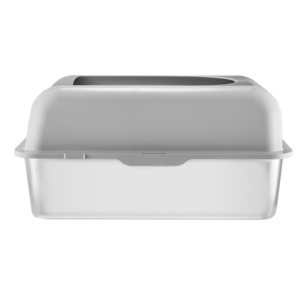 Odor Control Cat Litter Container Extra Deep 6in Washable Steel