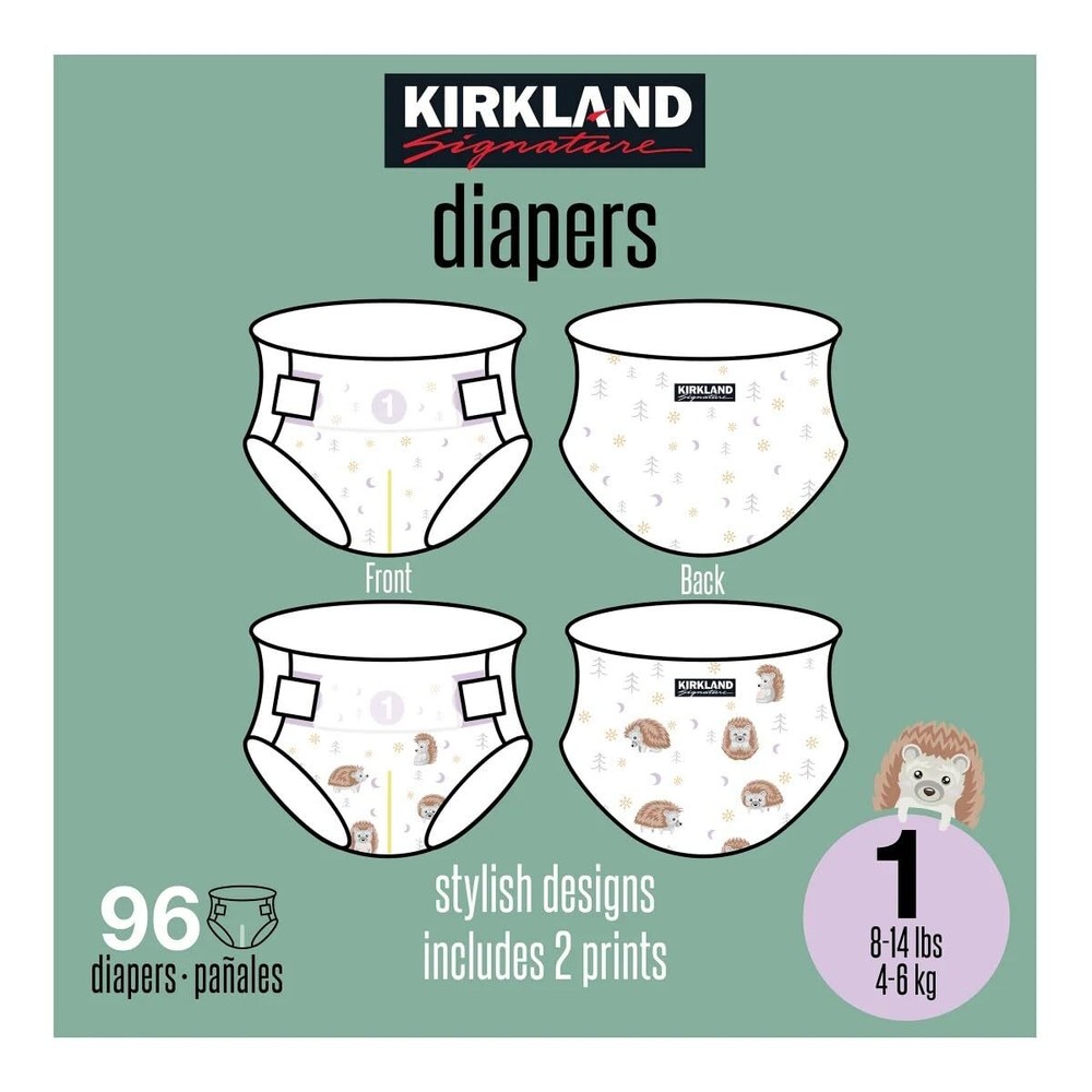 Kirkland Signature Diaper, Size 1, 96 Count