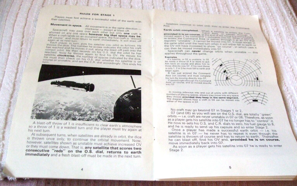 WADDINGTONS VINTAGE BLAST OFF! BOARD GAME - (INSTRUCTIONS BOOKLET) ONLY - USED