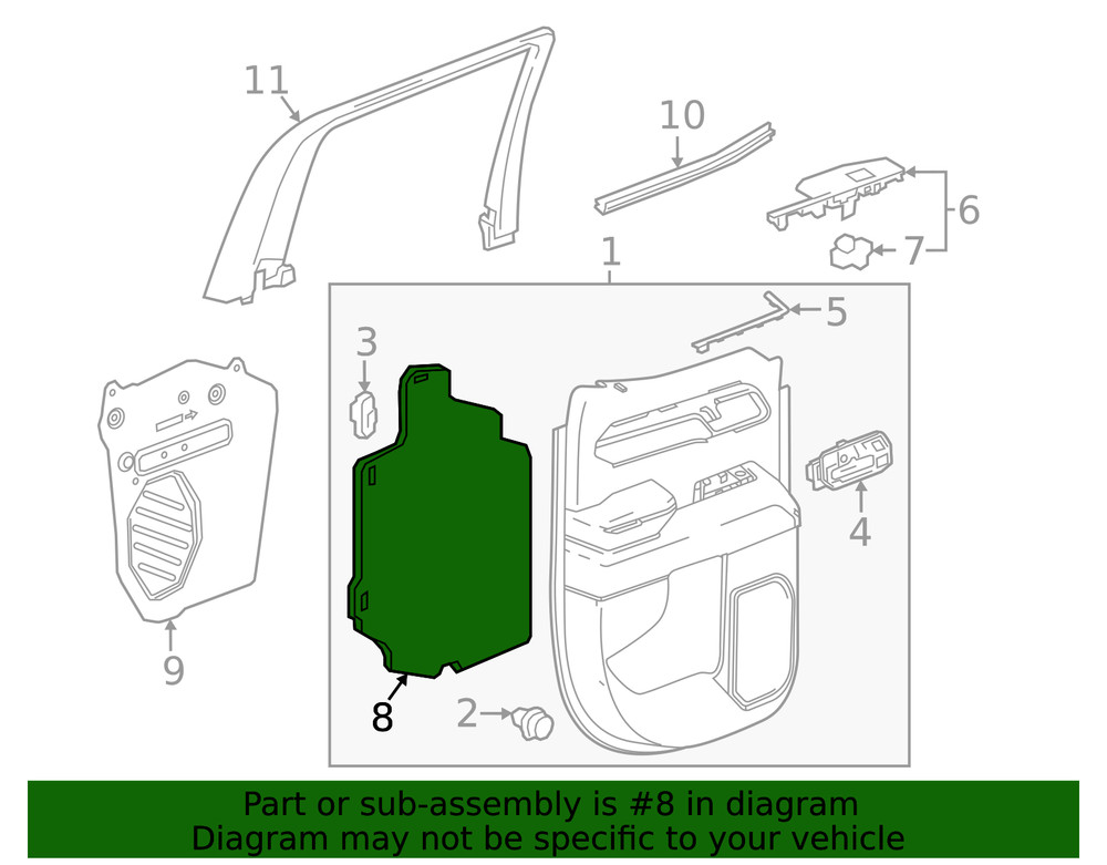 Genuine GM Door Interior Trim Panel Insulator 85614533