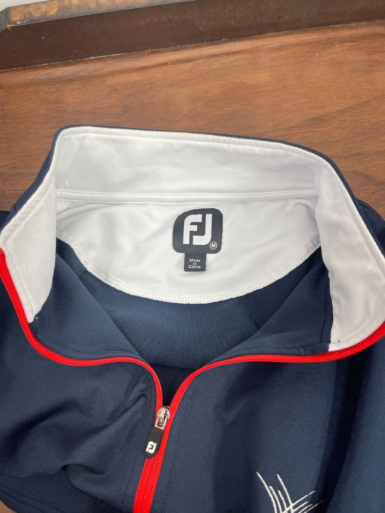 1/4 Zip FootJoy Jacket Sz Med Navy Pullover Performance Stretch Golf