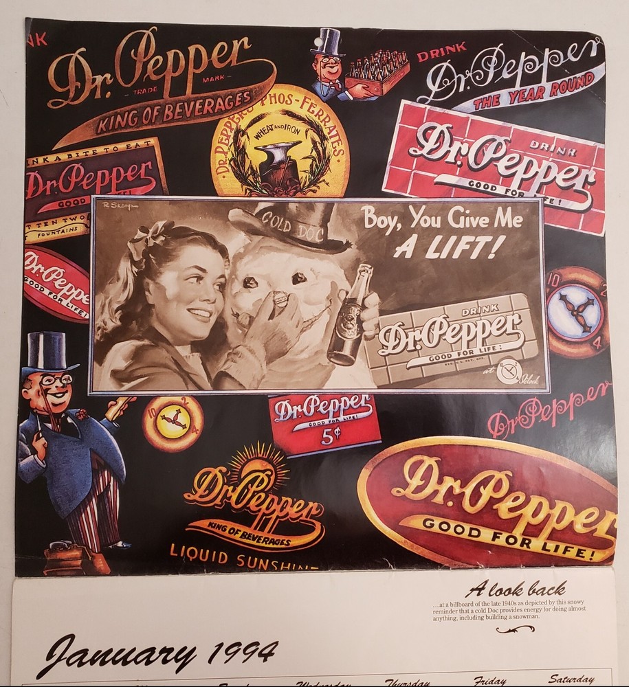 1994 Nostalgic Dr Pepper Calendar A Look Back...