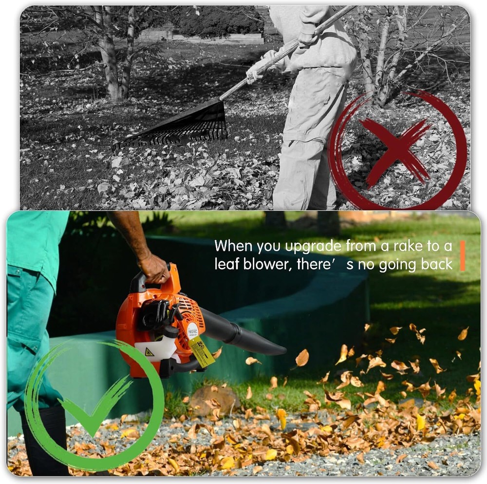 Commercial Backpack Leaf Blower 2 Stroke 25.4CC Gas-powered Backpack Snow Blower