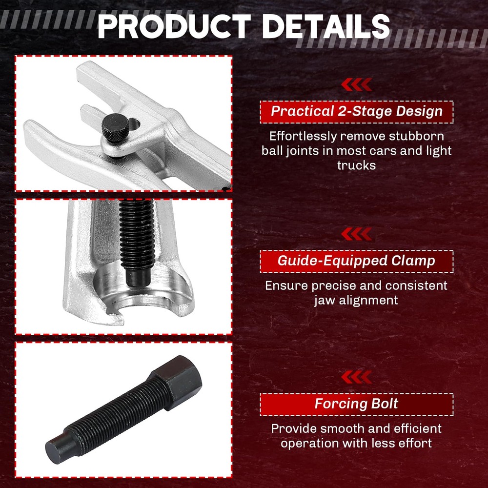 weyleity 5-in-1 Ball Joint Separator | Pitman Arm Puller Tie Rod End Tool Red