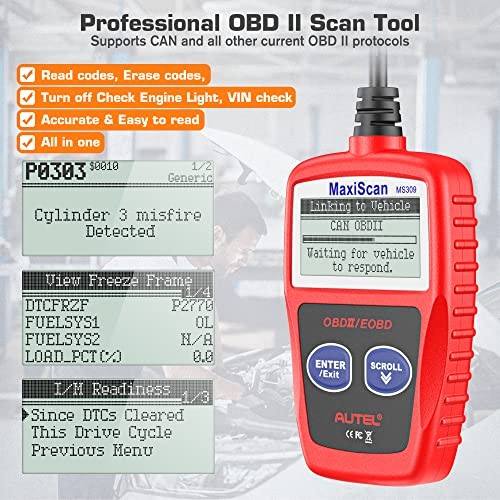 MS309 Universal OBD2 Scanner Check Engine Fault Code Reader - Clear
