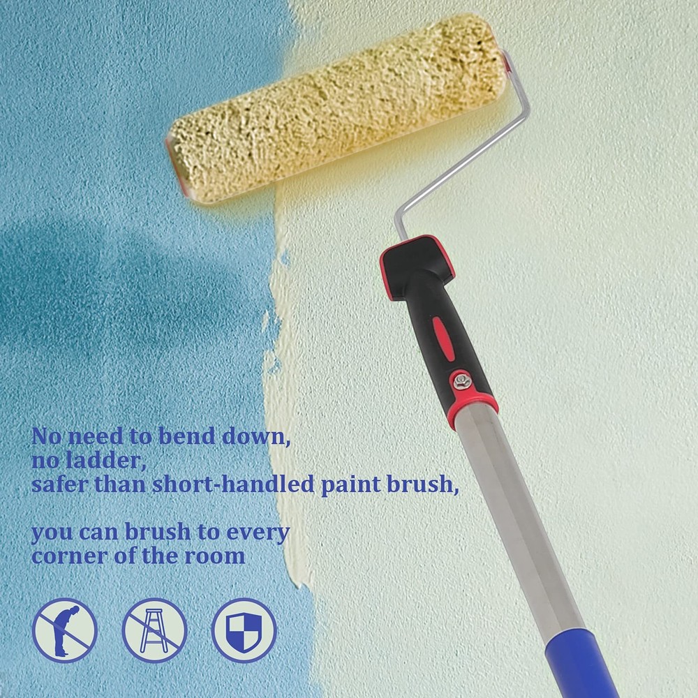 FLY HAWK Paint Roller,4 FT Brush kit Multi-Function 4 Feet, White