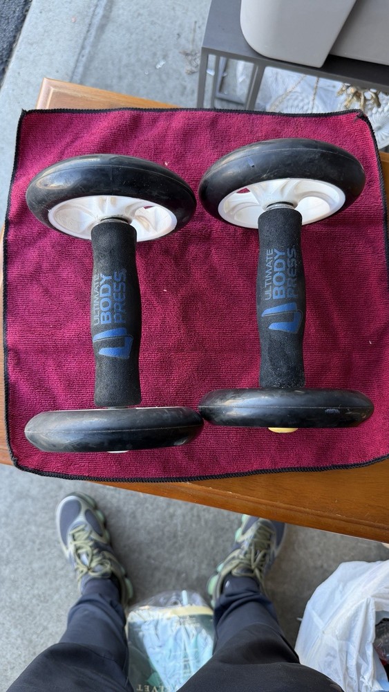Ultimate Body Press Ab Wheel Roller Exercise Core Trainer Pair