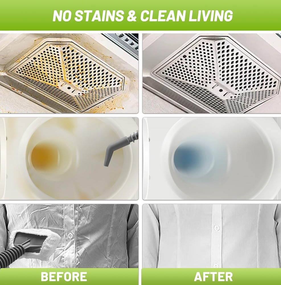 Handheld steam cleaner, high-pressure multi-surface steam jet