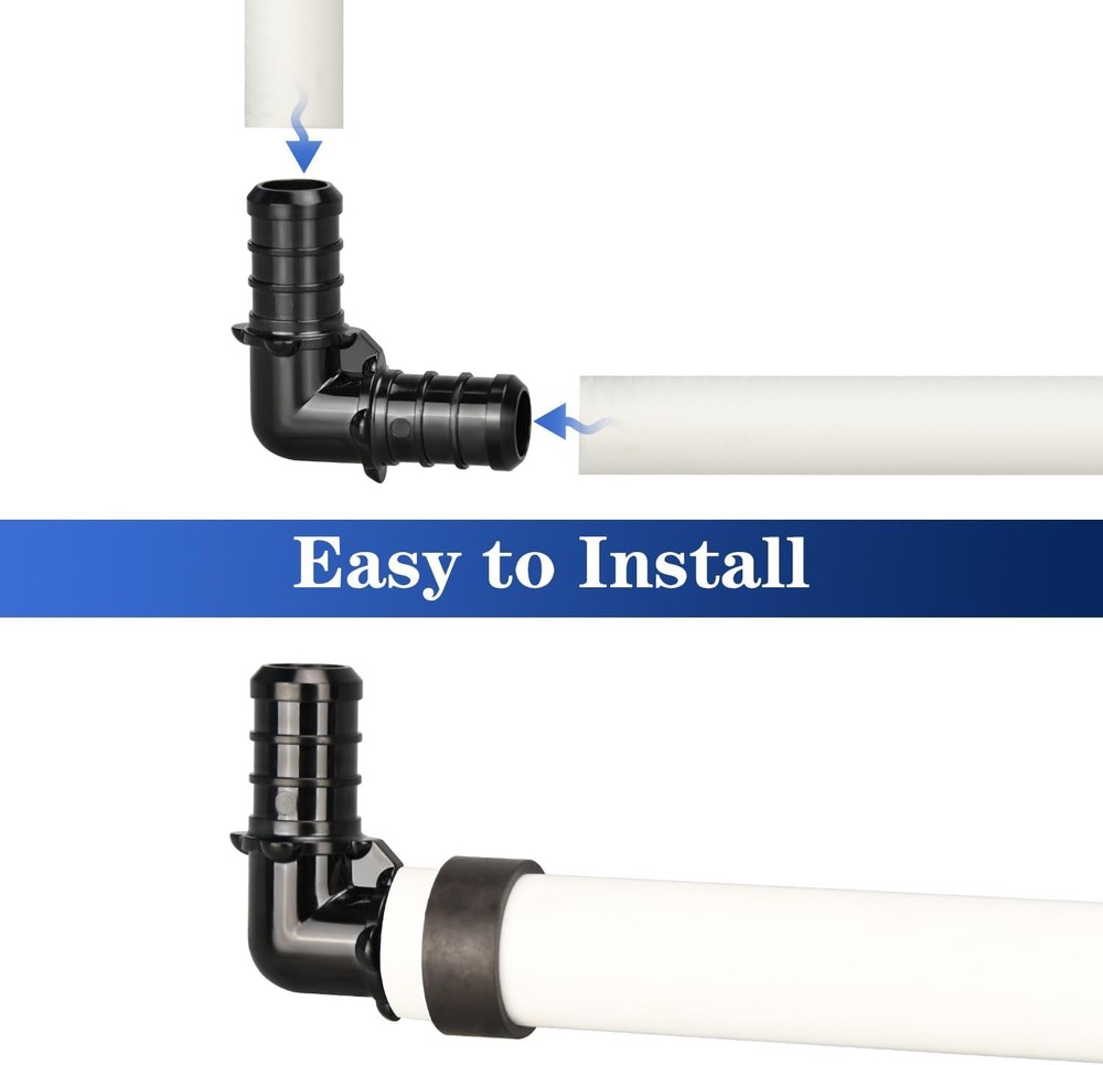 1/2" Poly PPSU Barb Crimp PEX Fitting, 50pcs Elbow Elbow,