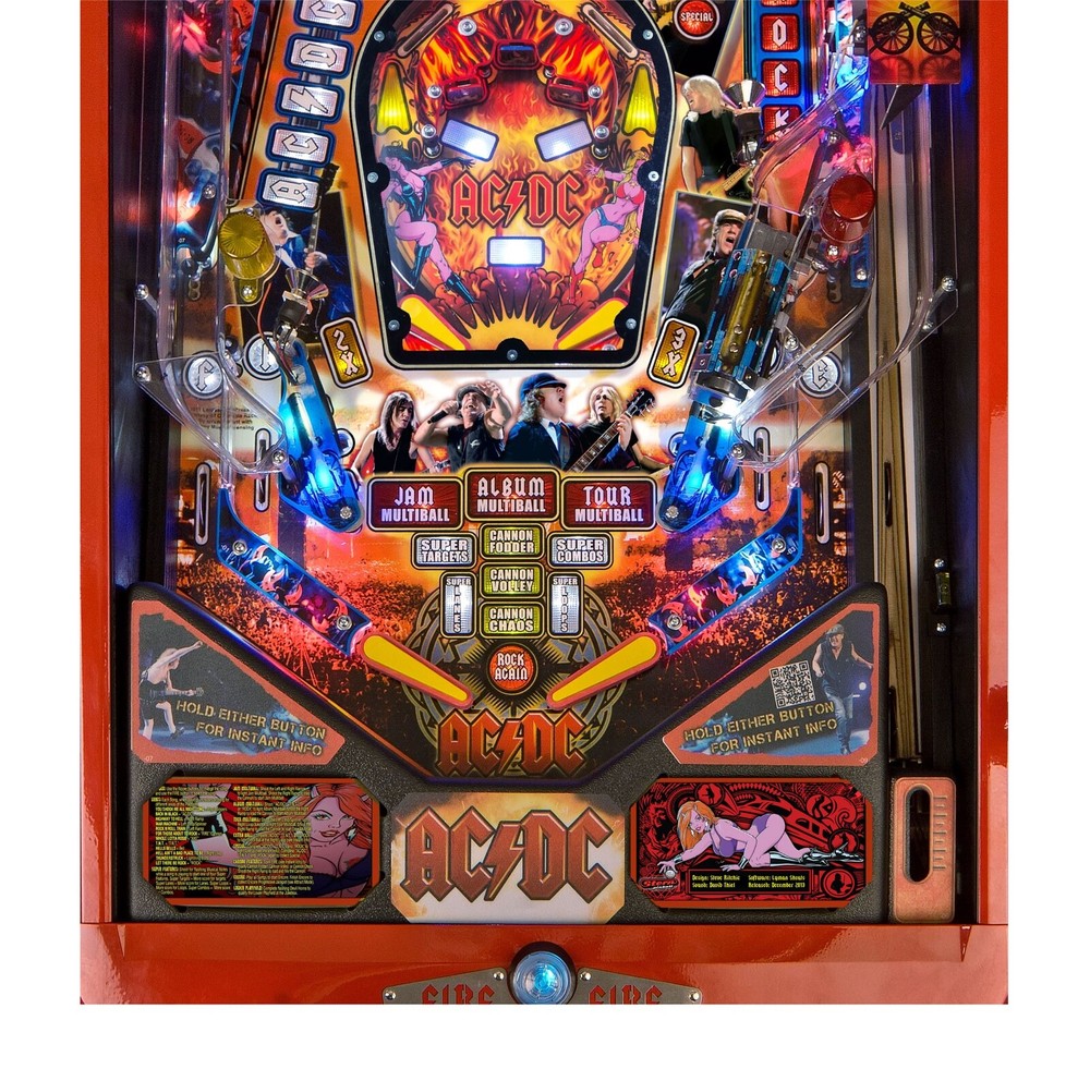 Stern AC/DC Luci Pinball Custom Apron Instruction Cards