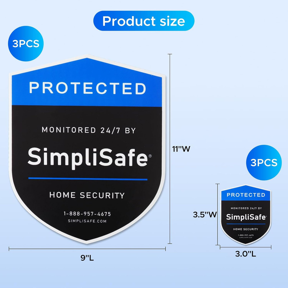 3PCS Yard Sign Compatible for Simplisafe Home Security System,And 3PCS Door/Wind