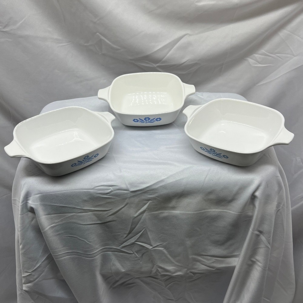 Corning Ware Petite Pan Blue Cornflower Square Baking Dish Set