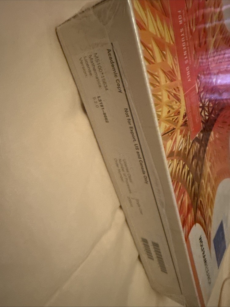 Wolfram Research Mathematica 5.2 For Students Only Software NEW SEALED