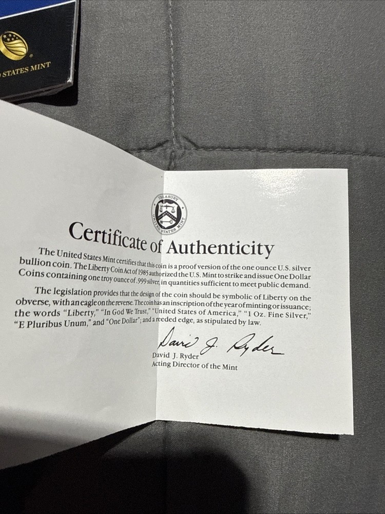 1992 S Proof $1 American Silver Eagle Dollar