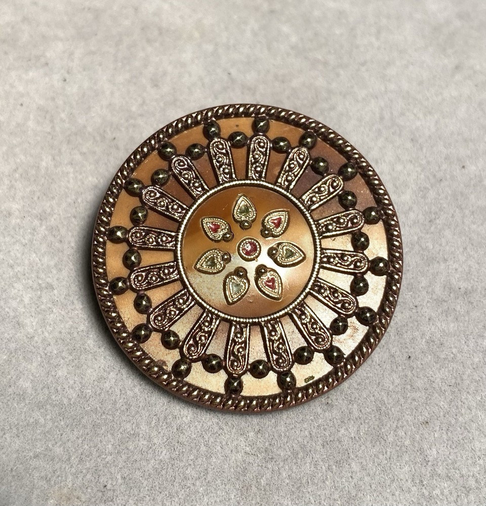 Victorian Unique Celluloid Antique Button 1-5/8” Diameter