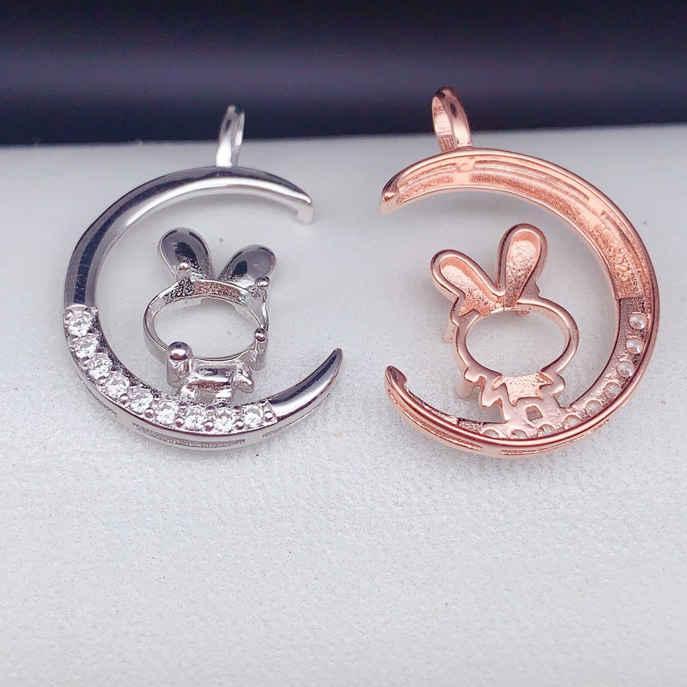 Silver 925 pendant empty setting, DIY blank setting YD66