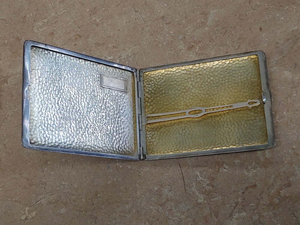 Antique Hammared Sterling Silver Cigarette Case