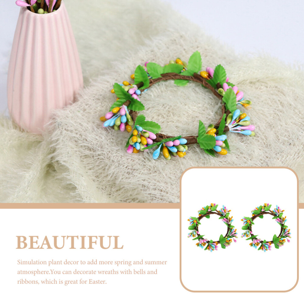2-Pack Spring Candle Ring Cone Candle Wreath Spring Candle Ring Candle -