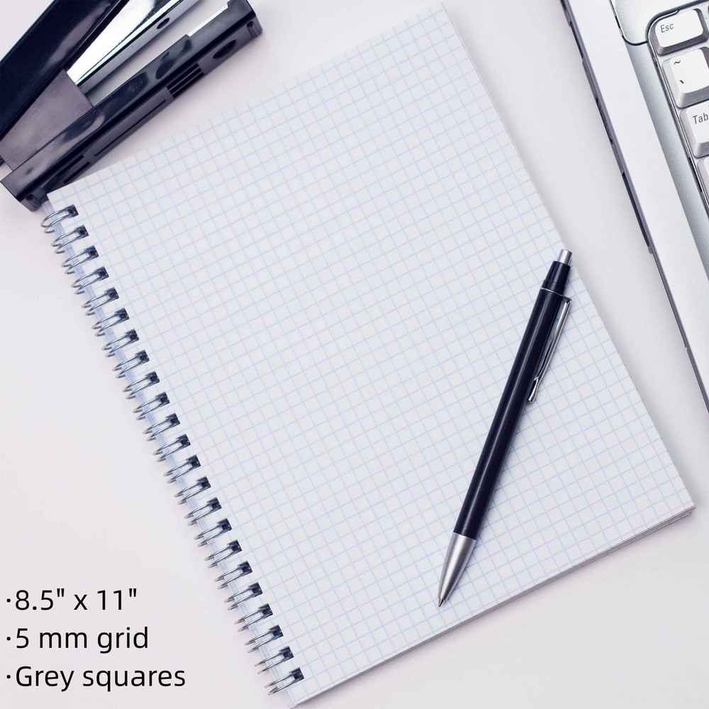 Graph Paper Notebook, 8.5" x 11" Spiral Notebook, A4 Graph Notebook Journal, ...