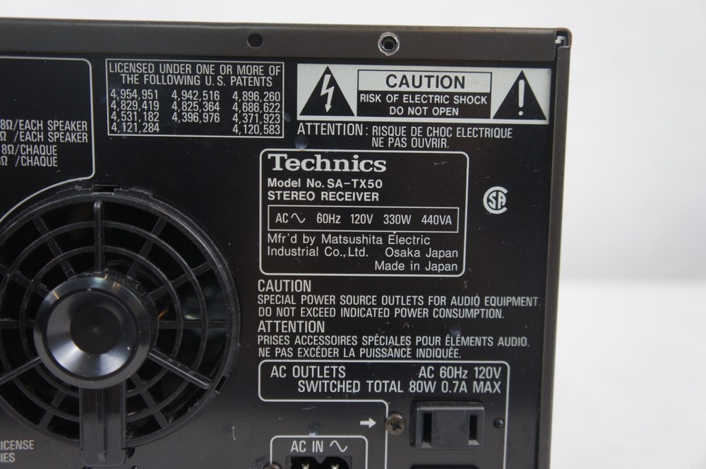 TECHNICS SA-TX50 CLASS H+ MASTER REFERENCE HOME THX CONTROL RECEIVER