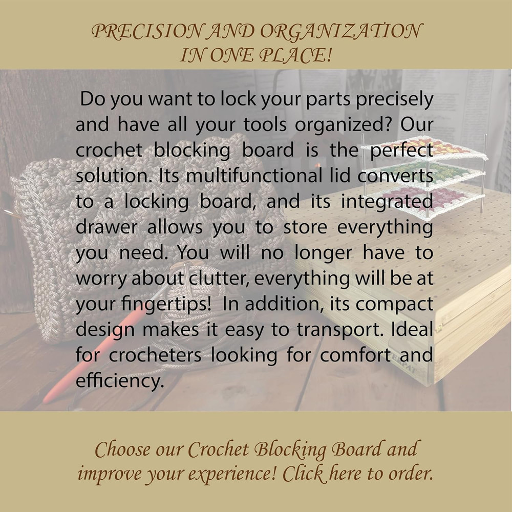Crochet Blocking Boards Multifunctional Container Pins Granny Square Blocking