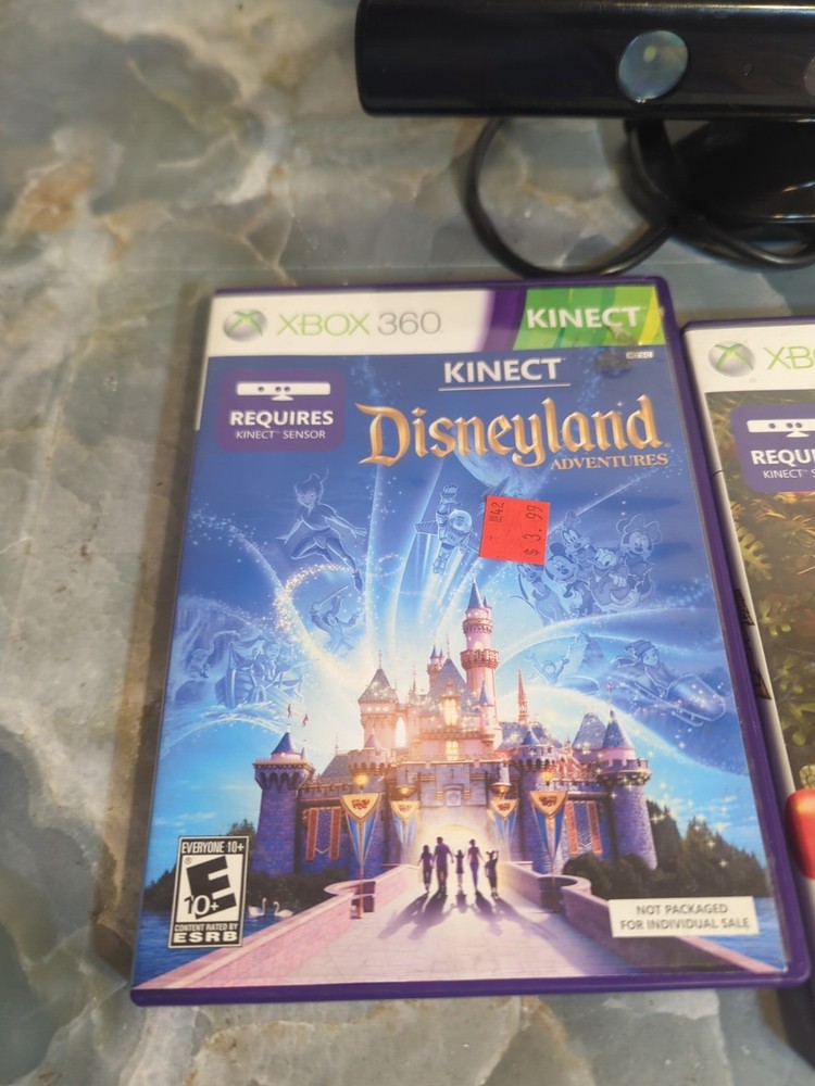 Microsoft Xbox 360 Kinect Sensor + Disneyland & Adventures Game Bundle