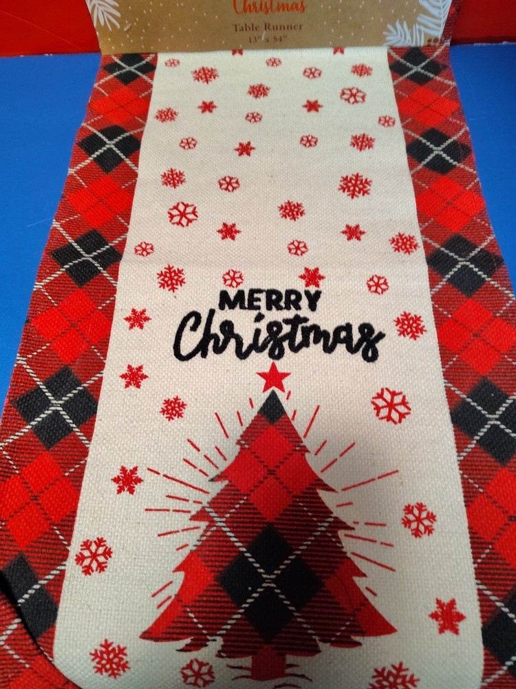 Merry Christmas Table Runner 13"x54" NEW