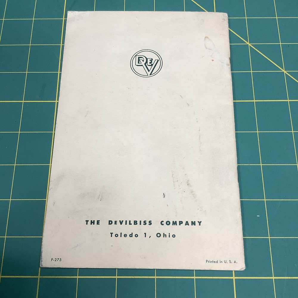 1954 Devilbiss Co. Spray Gun Motion Study Manual Spray Gun Guide