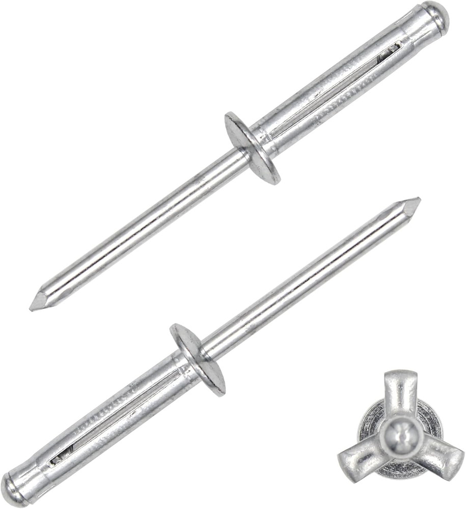 3/16" X 1" Tri-Fold Rivets Assortment - 50Pcs,Silver Tri-Fold Exploding Pop Rive