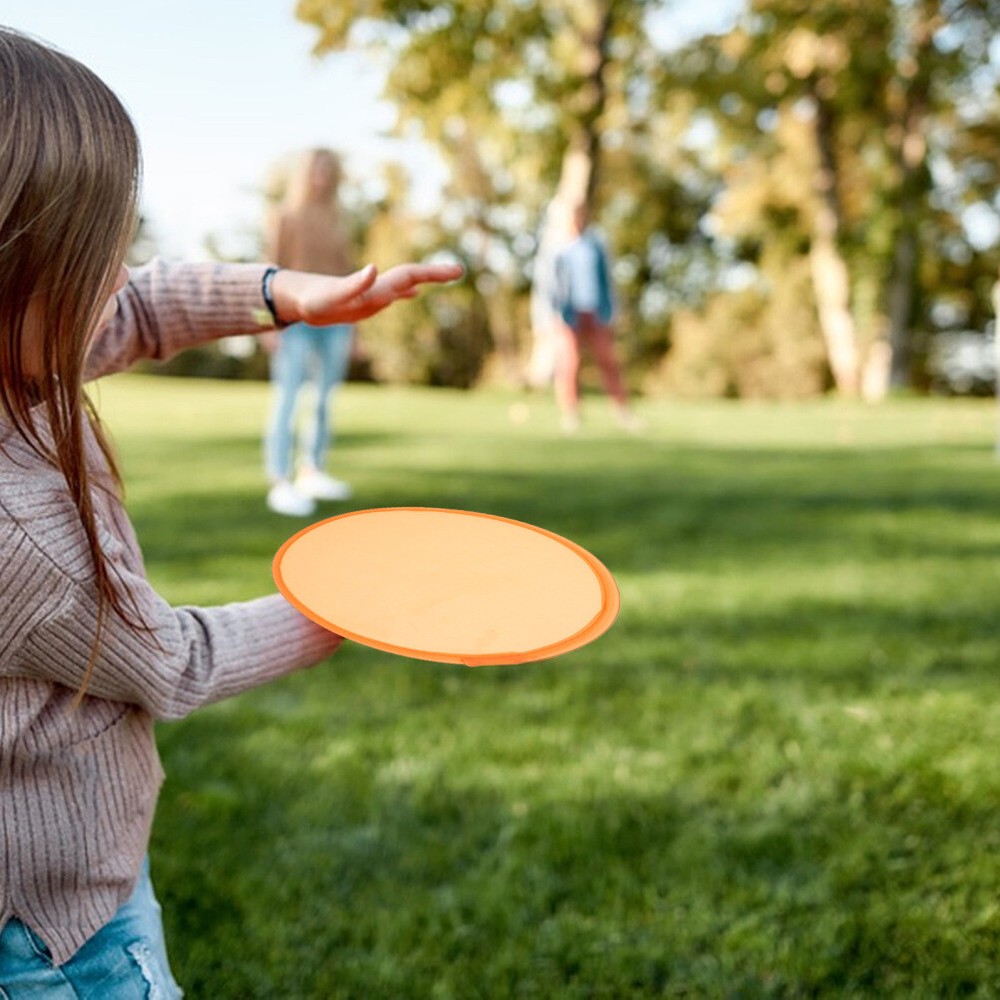 16pcs Foldable Flying Disc Flying Plate Plaything Foldable Fan