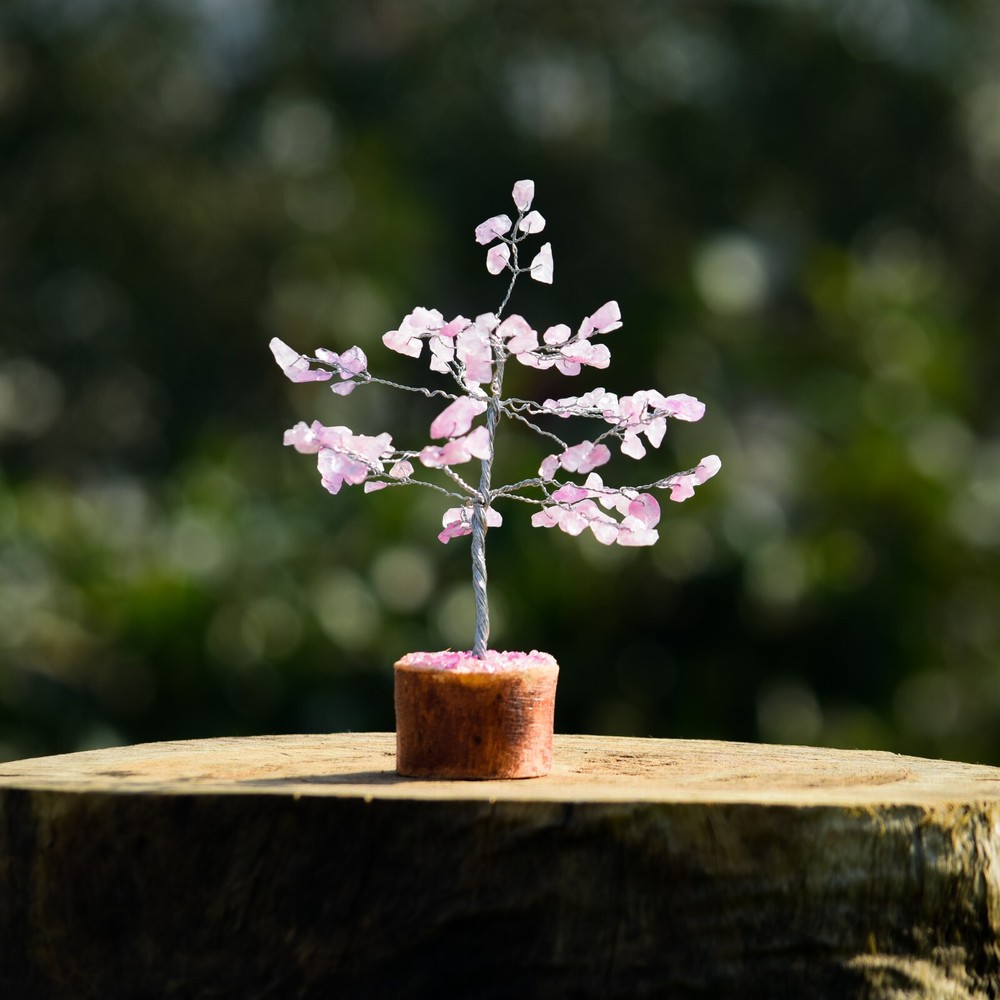 Rose quartz Gemstone Tree Bonsai Tree Crystal Tree Chakra Tree Wire wrapped tree