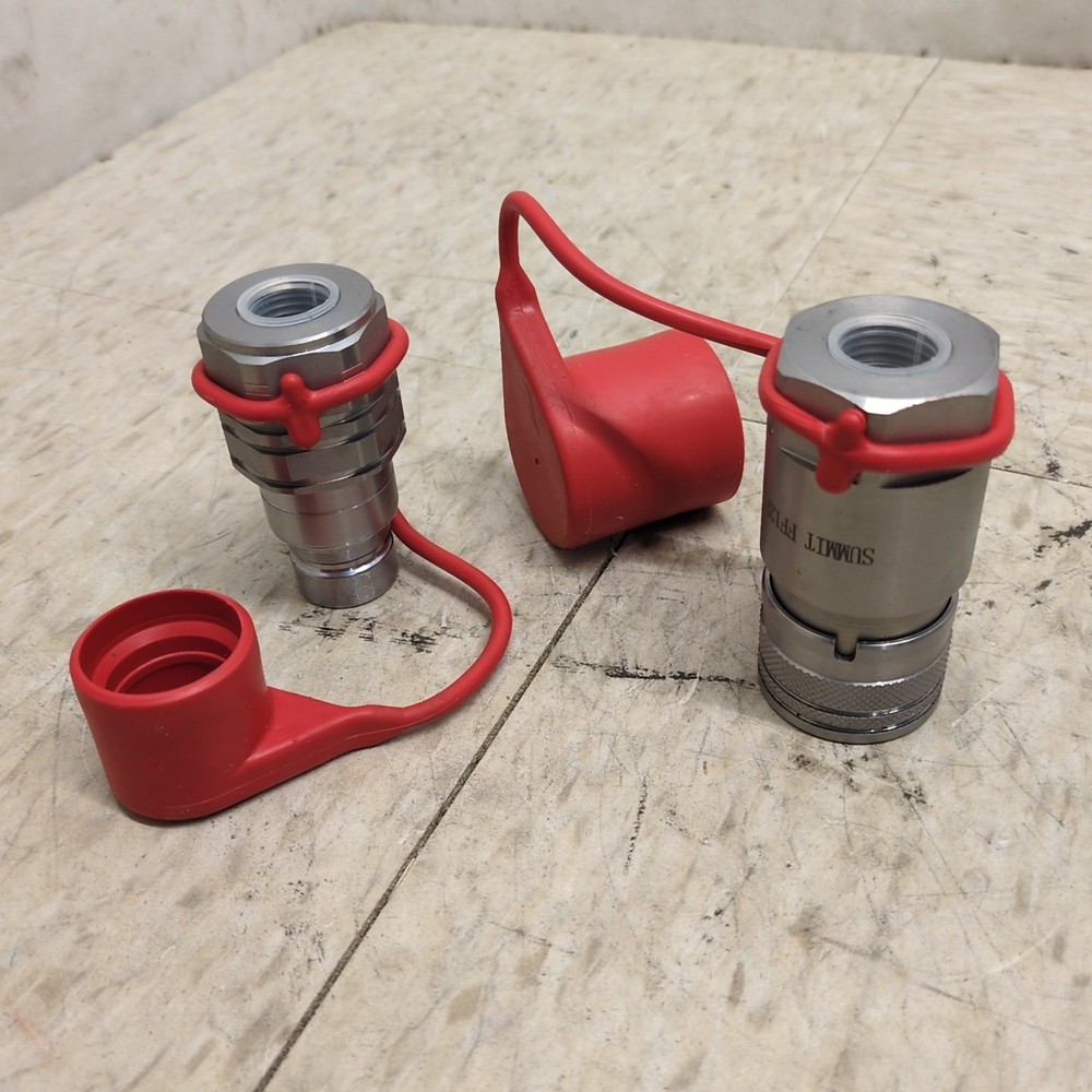 1/2 NPT Flat Face Hydraulic Quick Connect Coupler Coupling Set Skid Steer Bobcat