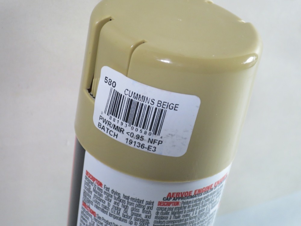 Aervoe 580 Engine Enamel Paint Cummins Beige 12 Oz Can