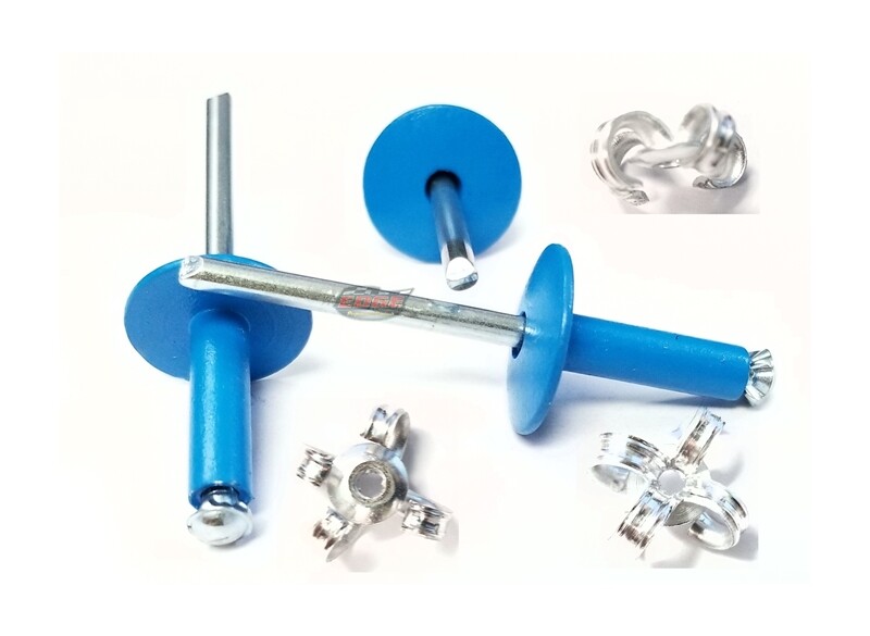 Pepsi-Blue 3/16" Rivet Large Head Exploding Banana Peel Aluminum Pop Rivets 2...
