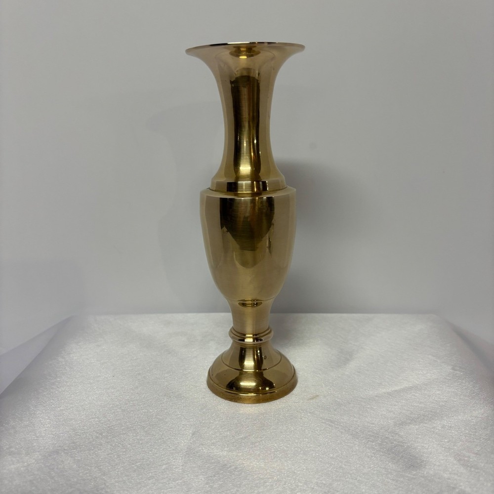 Vintage Solid Brass Table Vase 8" Hosley India