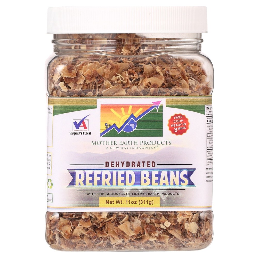 Dehydrated Refried Beans Instant Mix Pantry Staple Quart Jar