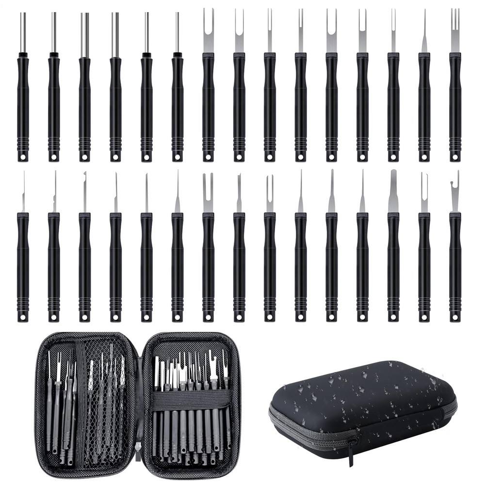 30Pcs Terminal Pin Removal Tool Kit Extractor Electrical Wire Connector Release