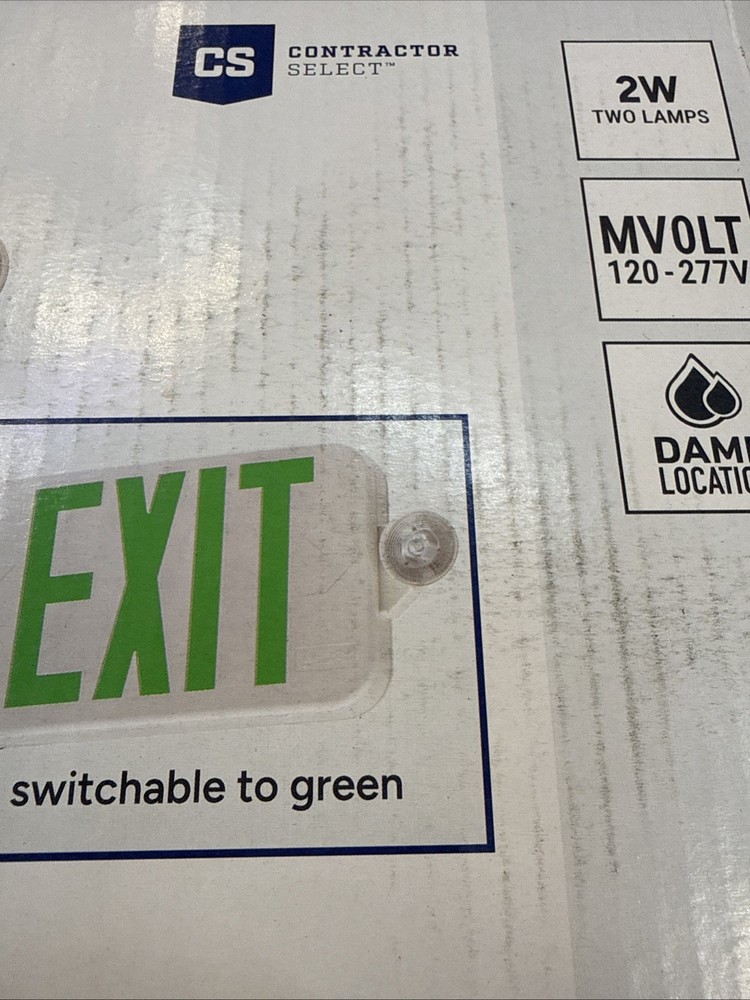 LITHONIA LIGHTING LED EXIT SIGN , Red Or Green Switchable Color
