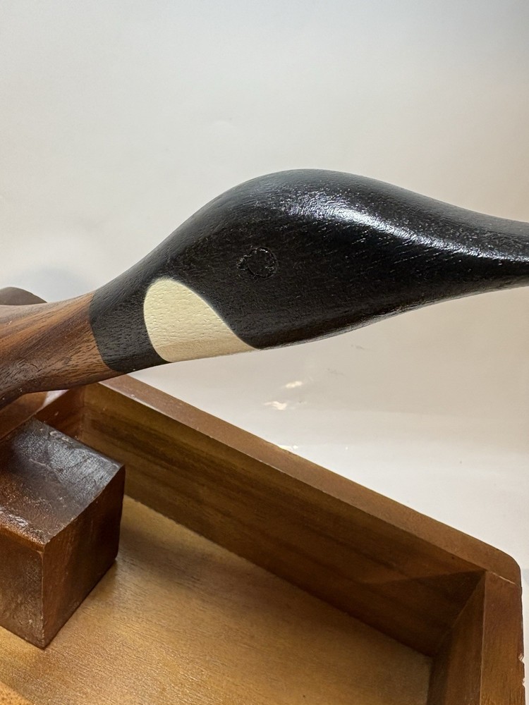 Nutcracker Mallard Duck Head Wooden Rustic Box Hand Painted