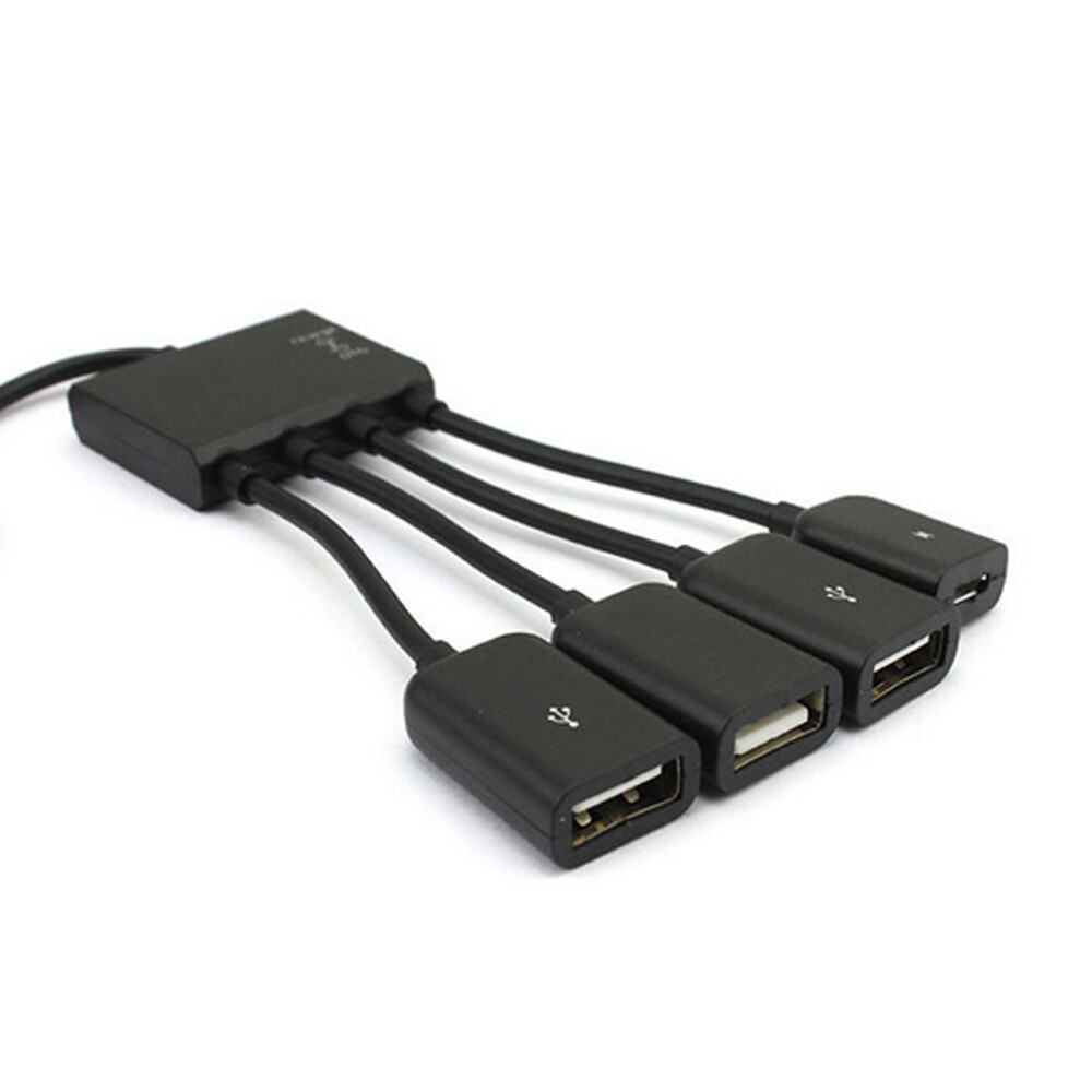 2pc Micro USB Charging OTG Hub Splitter Cable for Phone Android Tablet 4 In 1 US
