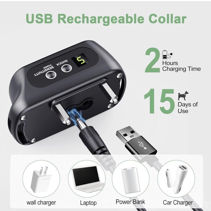 Smart Dog Bark Control Collar PB20 Rechargeable 3 Vibration Modes Shock Mode