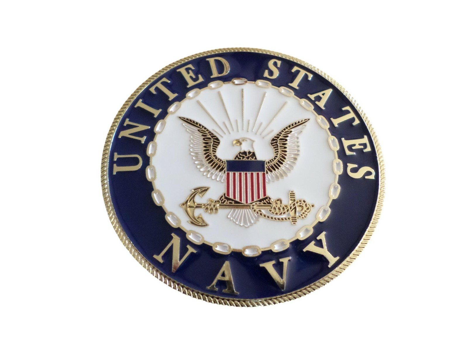 U.S NAVY AUTOMOBILE GRILL BADGE ALL WEATHER EMBLEM AUTO HOME MEDALLION