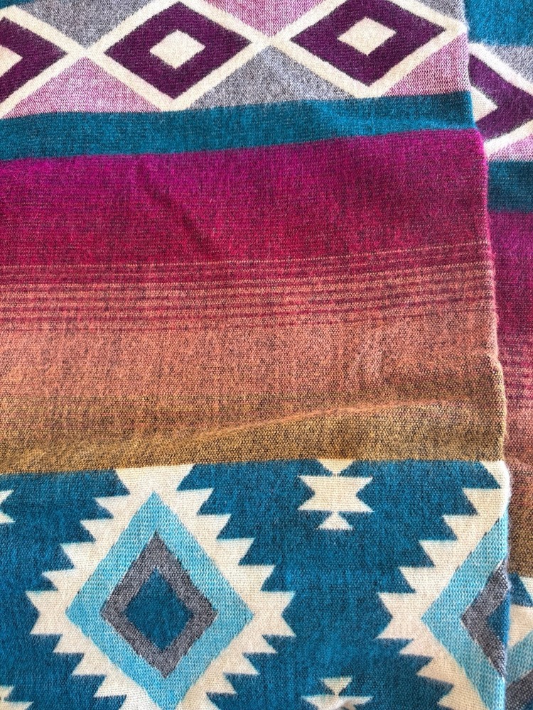 Alpaca Blanket - Cozy Colorful Native Pattern Throw - Made in Ecuador - 20263