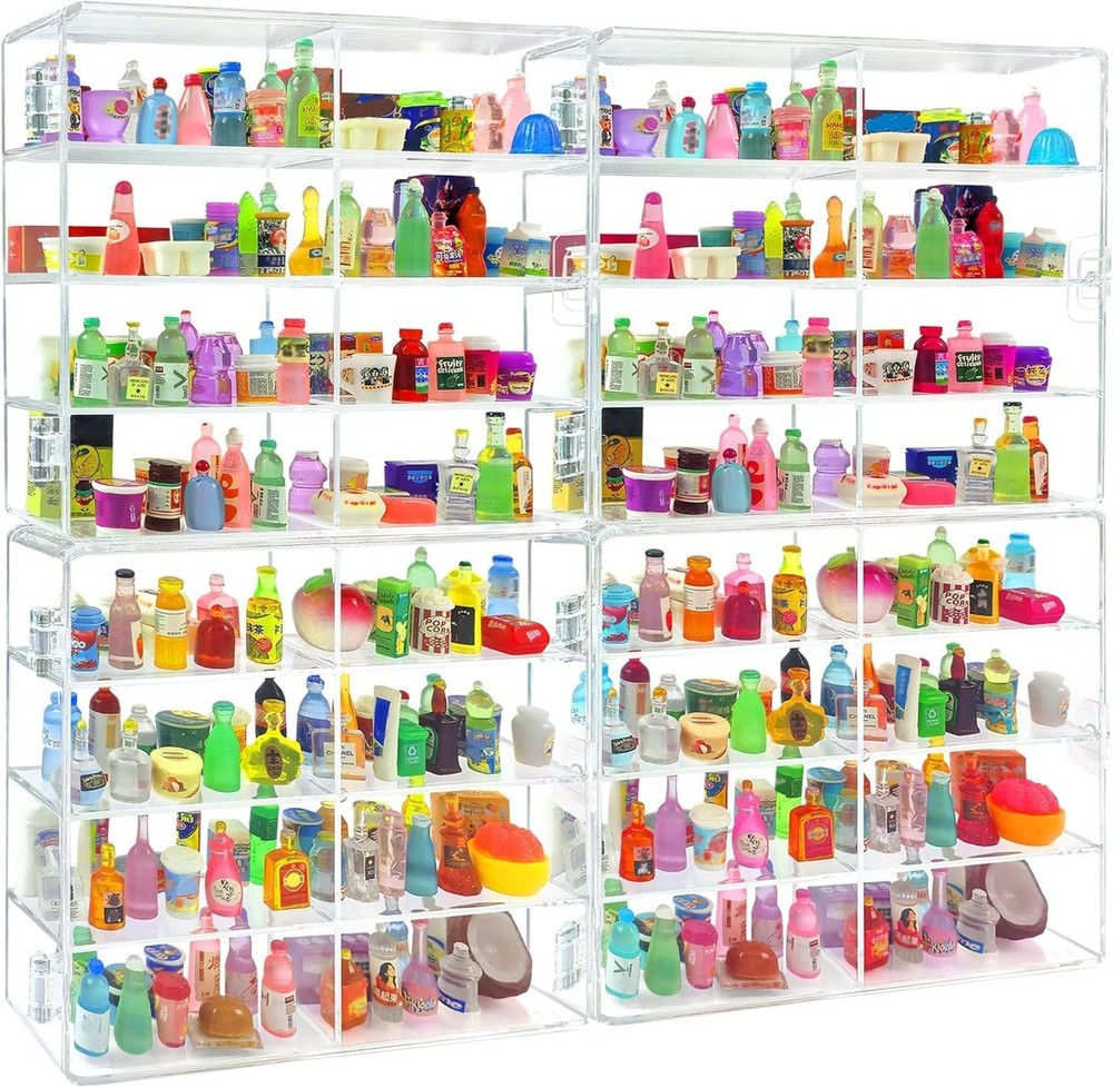 8 Slots Mini Brands Display Case 4 Pack Wall-Mounted Acrylic Mini Brands Stor...