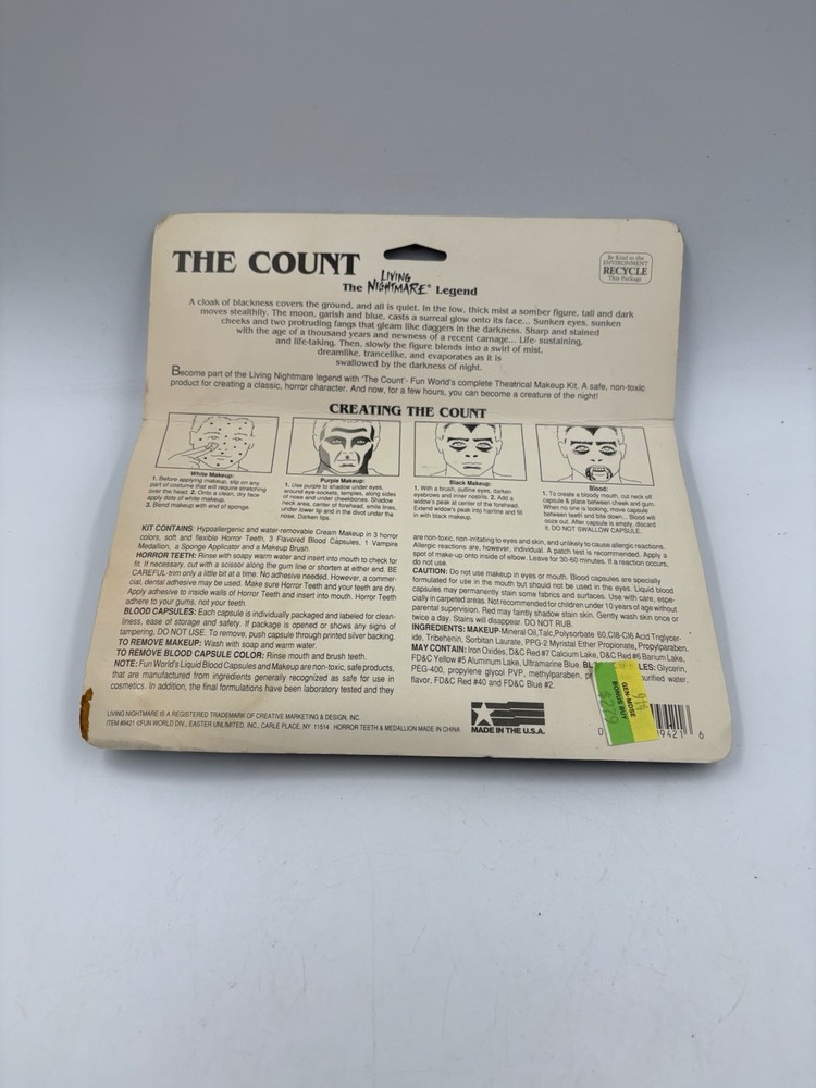 WMU Living Nightmare Count Kit - Costume Makeup Kits